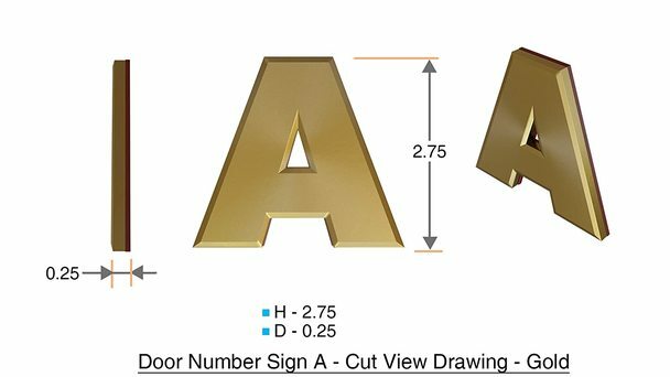 1 PCS – Apartment Number Sign/Mailbox Number Sign,Letter A (Gold,3D…ref0420