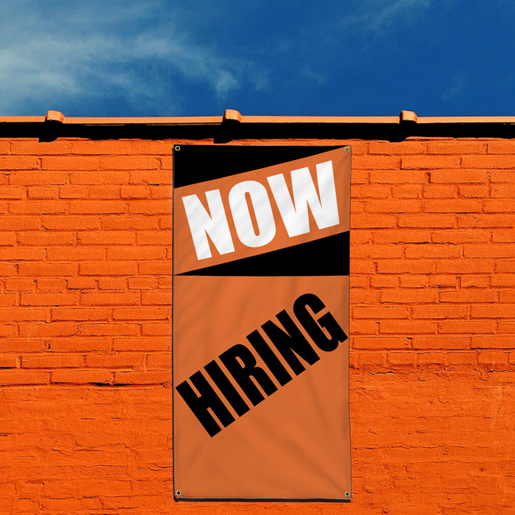Vertical Vinyl Banner Multiple Sizes Now Hiring Style Business Business Outdoor