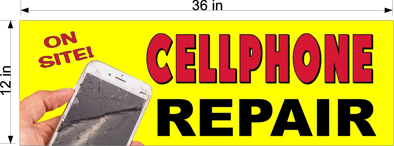 NEW! PERFORATED WINDOW VINYL DECAL 12&Prime; X 36&Prime; CELL PHONE REPAIRS ON SITE
