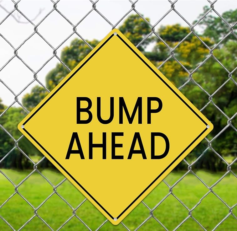 Bump Ahead Road Sign Yellow Aluminum Metal Reflective Warning 12×12 Inch