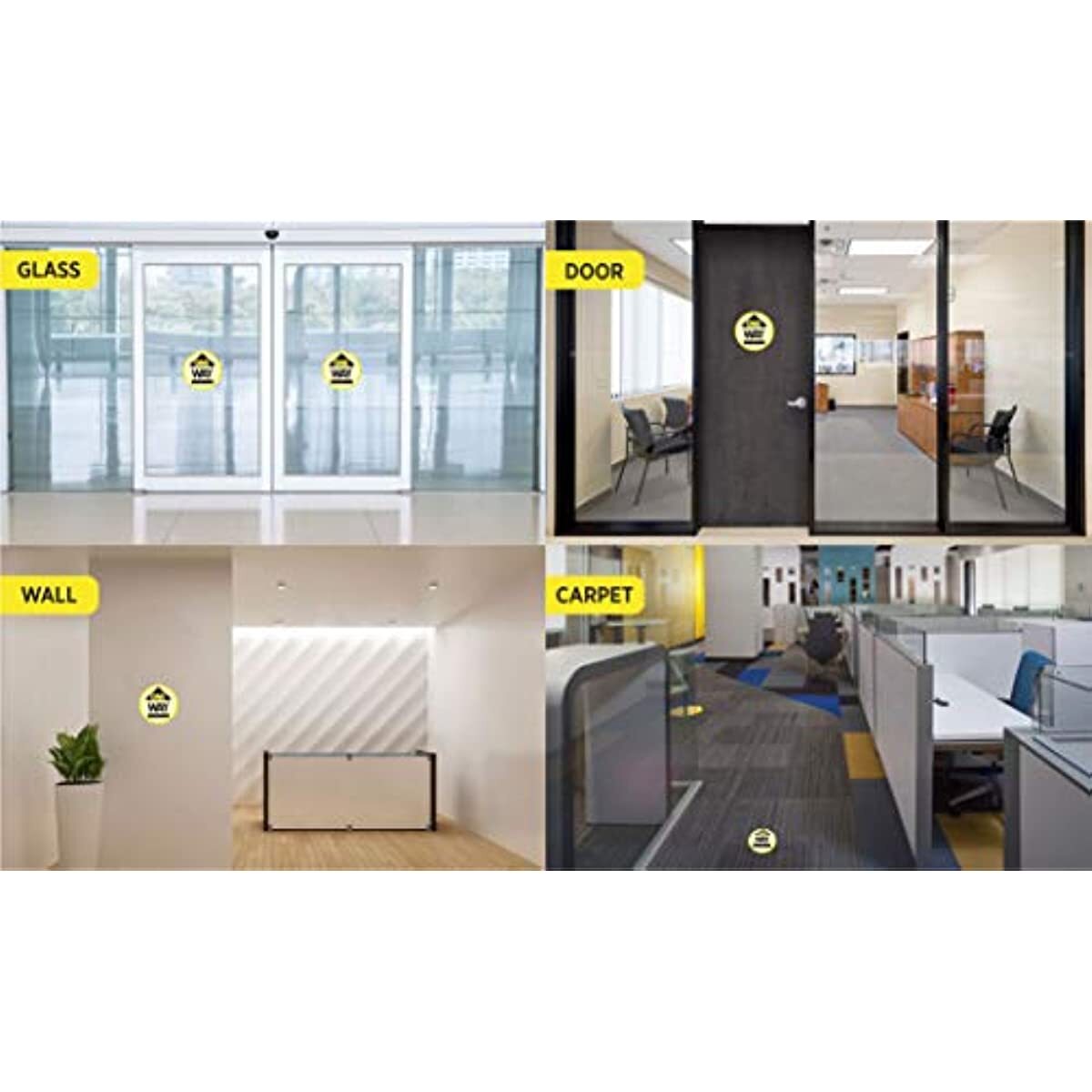One Way Floor Decals for Social Distancing 10 Decals 7.5&Prime; Round