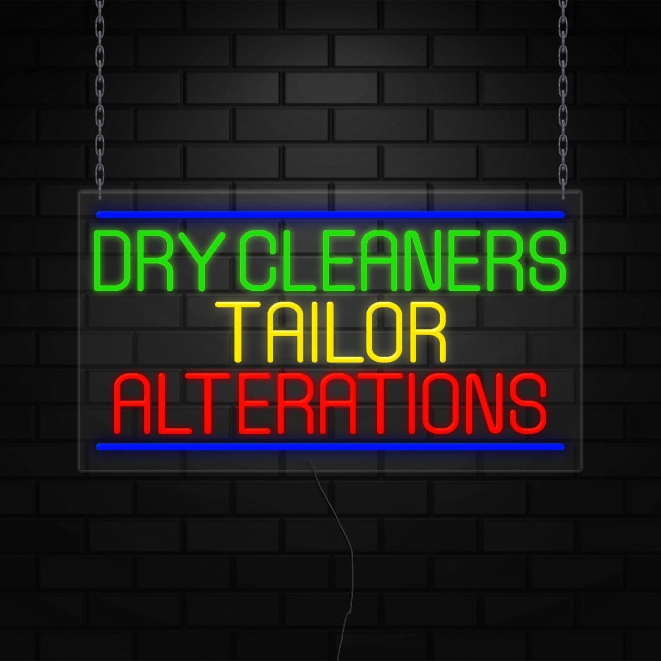 Dry Cleaners Tailor Alterations Sign | LED Flex Neon | 37&Prime;W x 20&Prime;H x 1&Prime;D