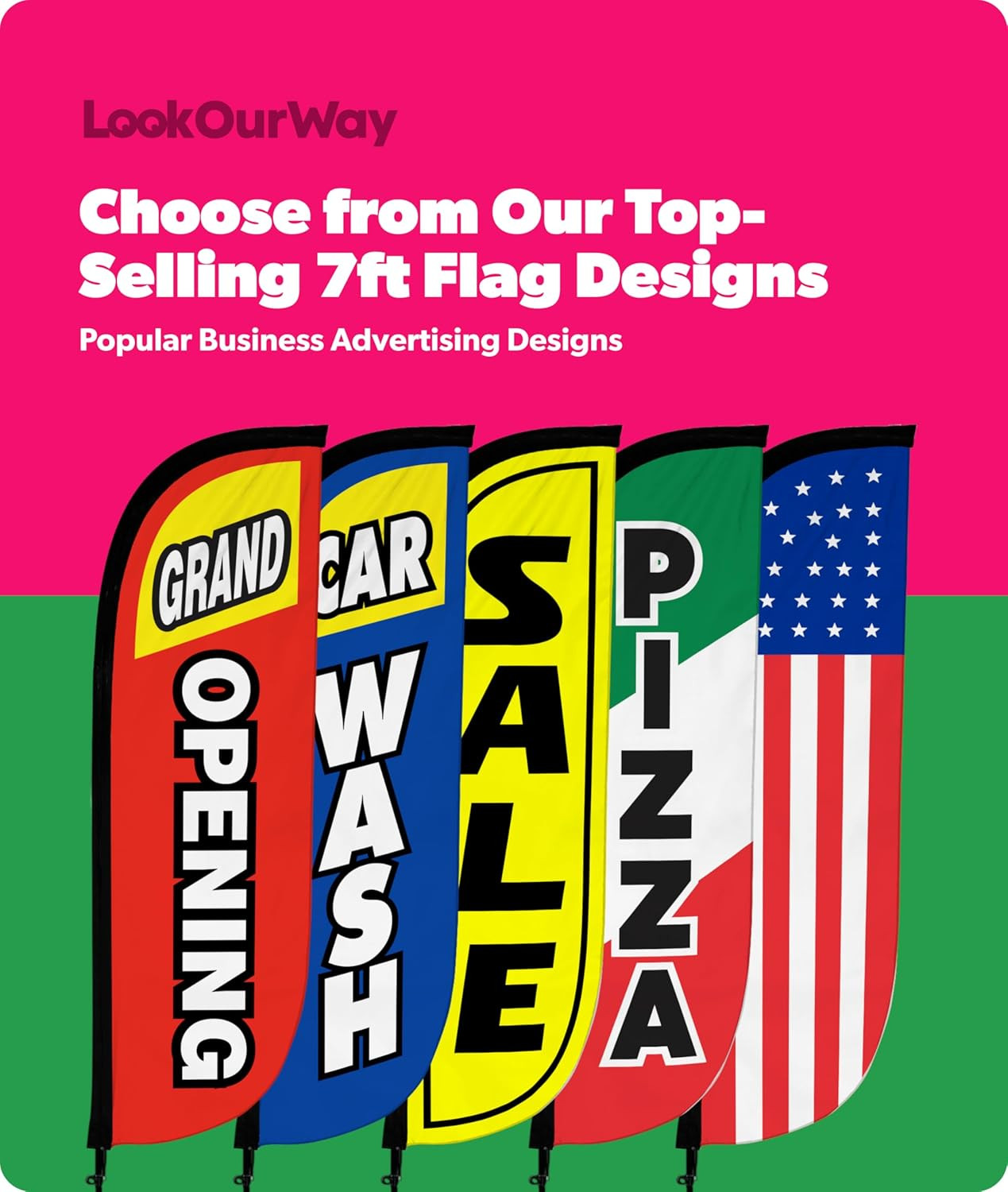 4-Pack 5Ft Feather Flags for Open House – Real Estate Sign Set