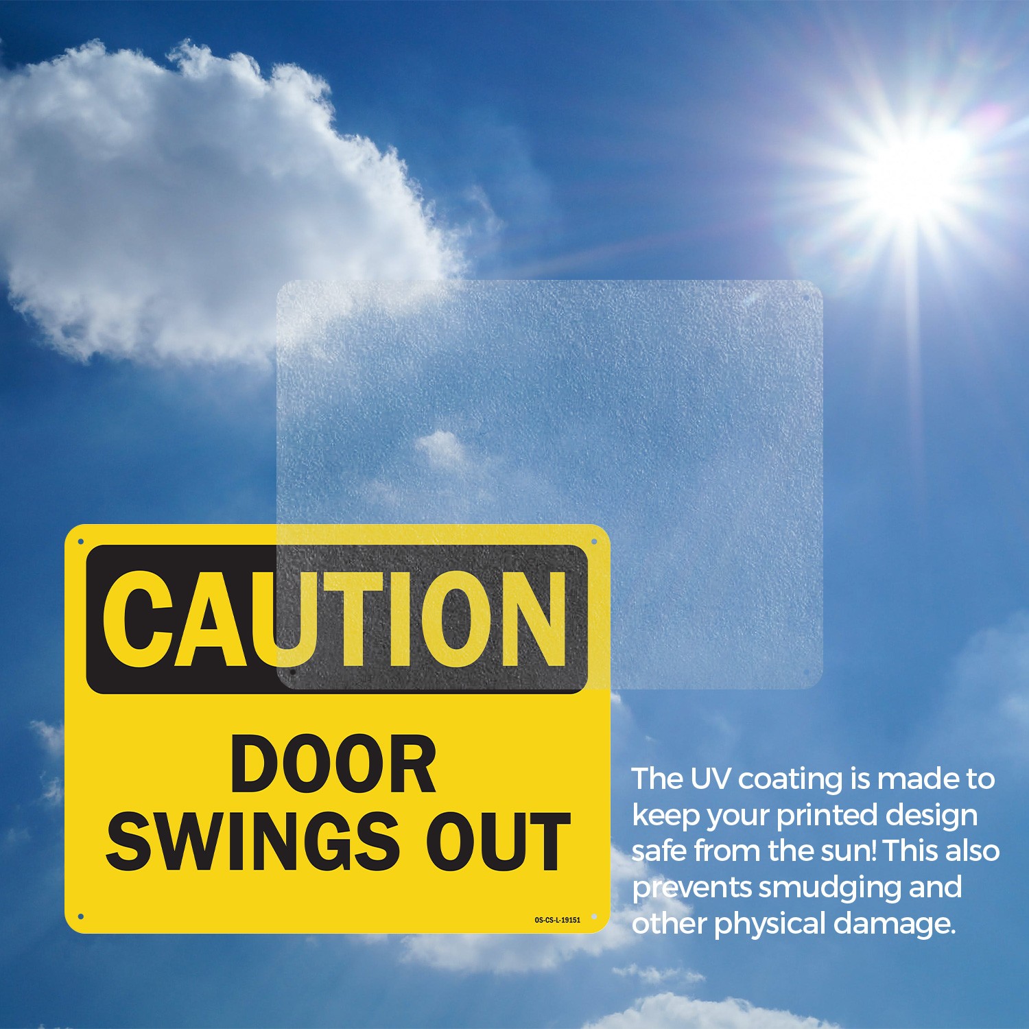 Door Swings Out OSHA Caution Sign Metal, Plastic, Or Decal – 5 or 10 Pack