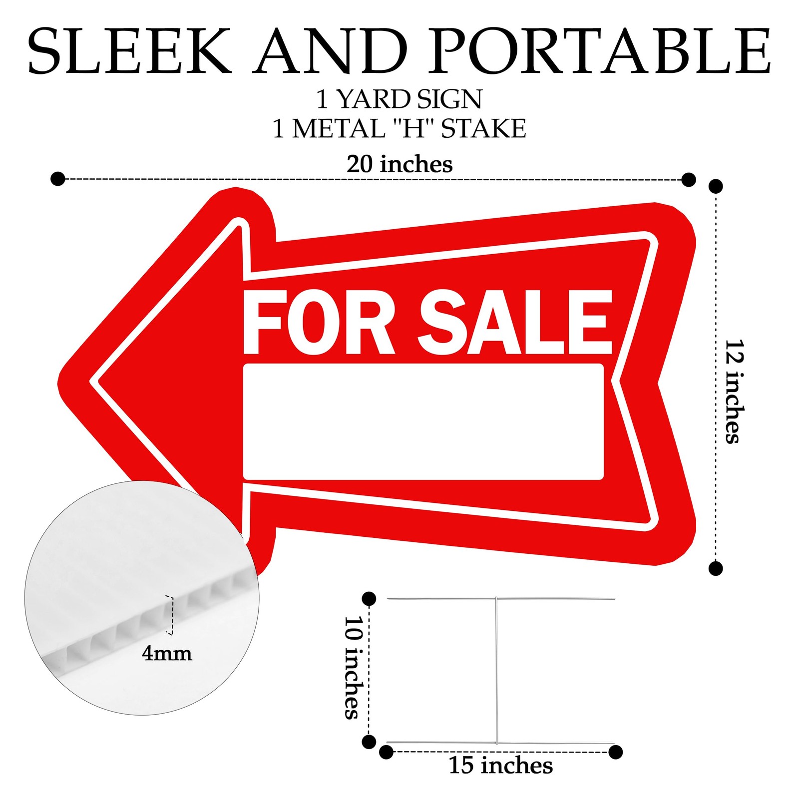 Huge Large For Sale Arrows Yard Sign Double Sided With Stake Stand Large 22 I…