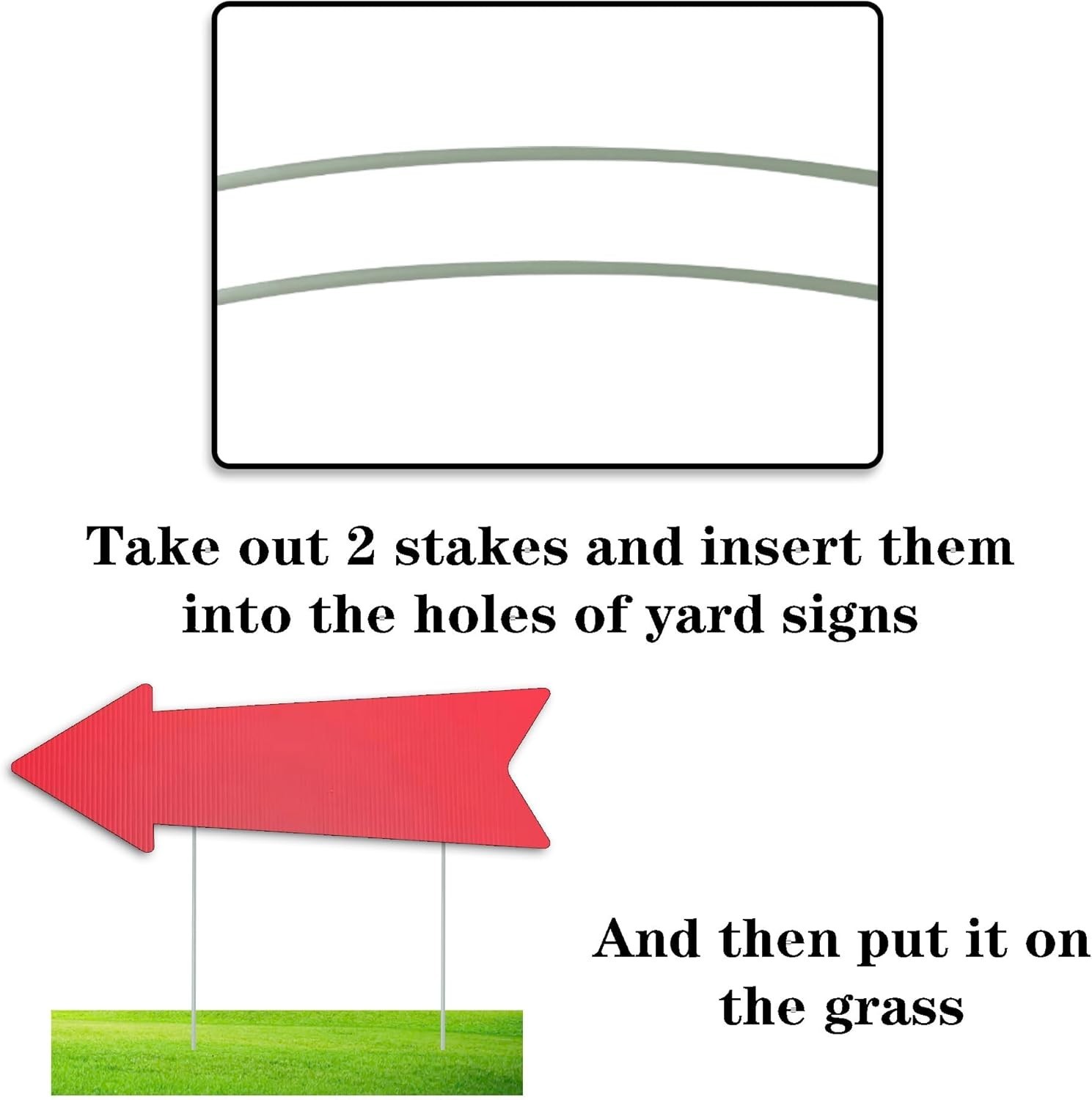 Red Arrow Signs with Stakes 16 X 5 Inches,This Way Directional Arrow Yard Signs,