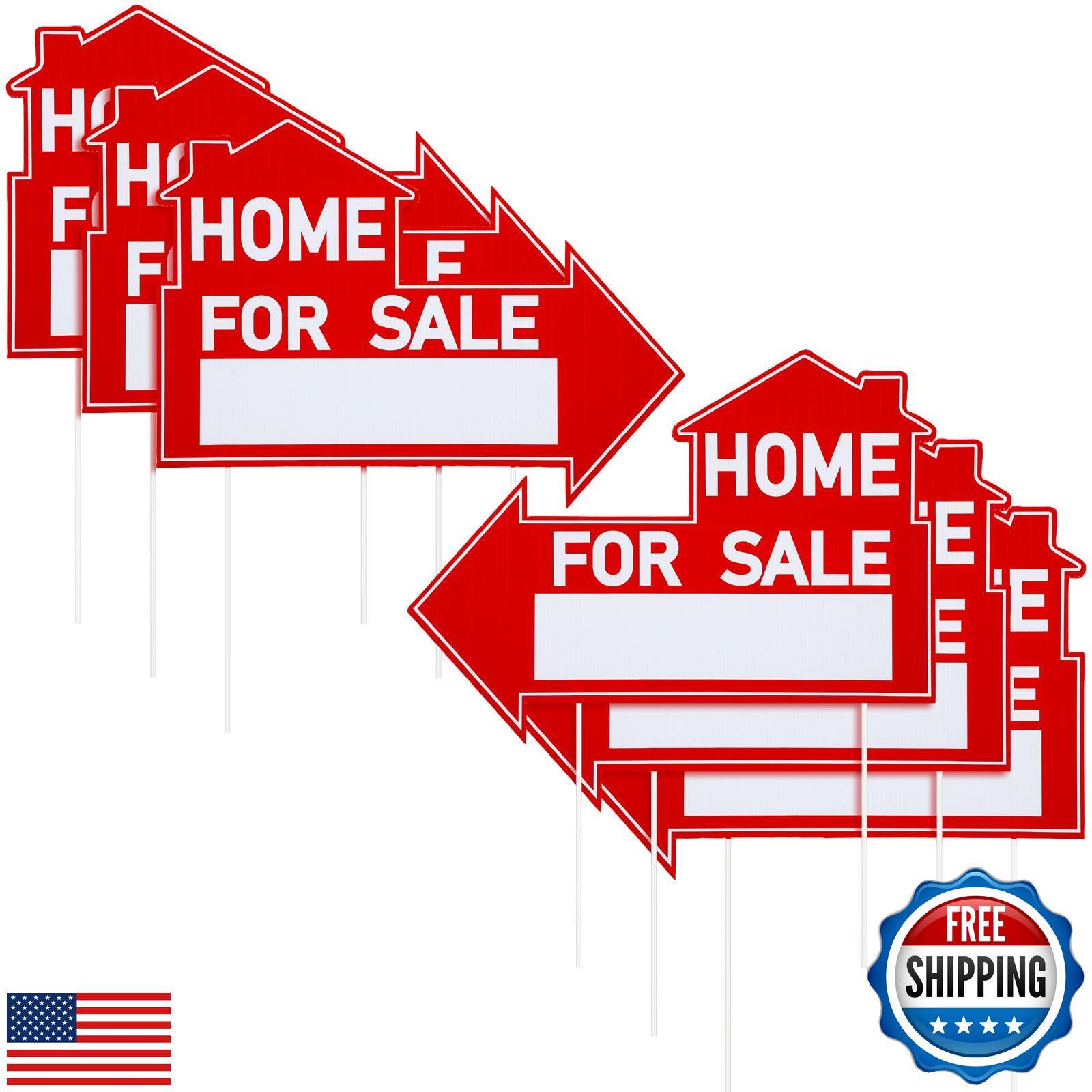 Threehoney 6 Pcs Home for Sale Signs with Stakes 12 x 16 Inch Double Sided fo