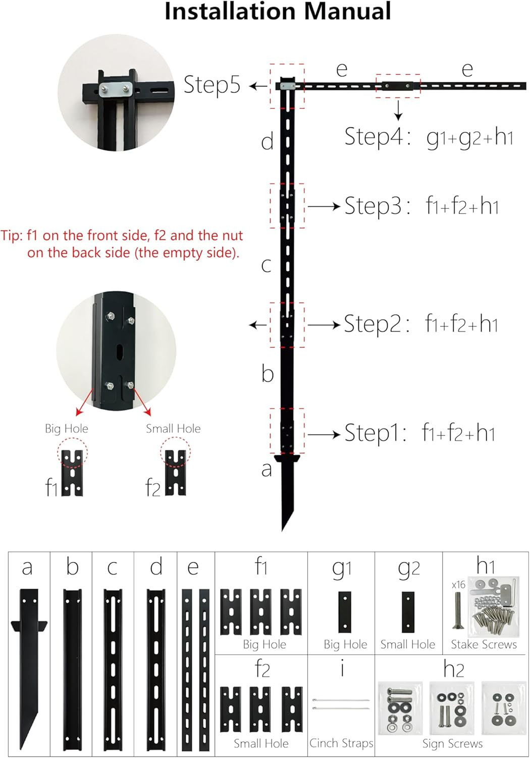 Heavy Duty 6 Ft Metal Real Estate Sign Post with Rust-Proof Coating