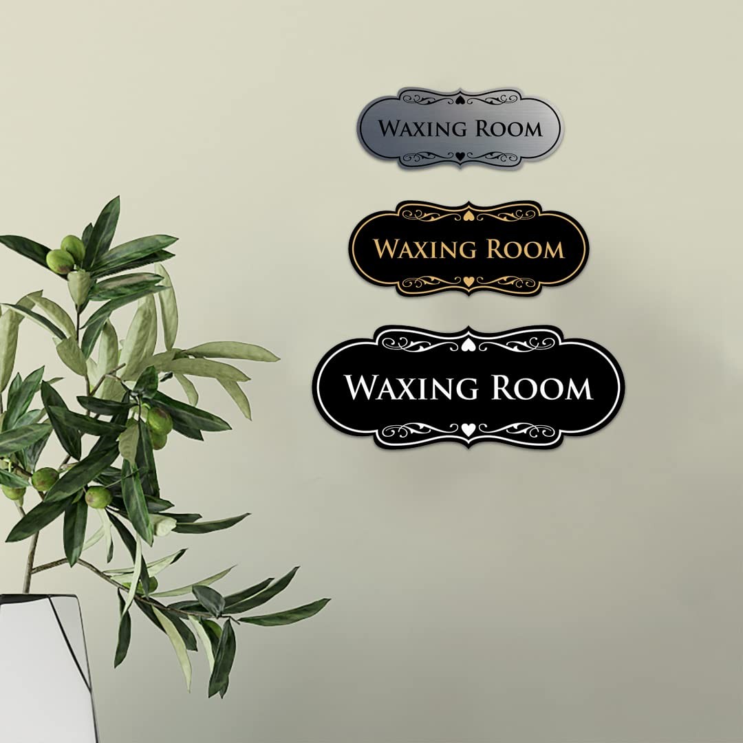 Designer Waxing Room Sign Black/Gold – Small 1 Pack