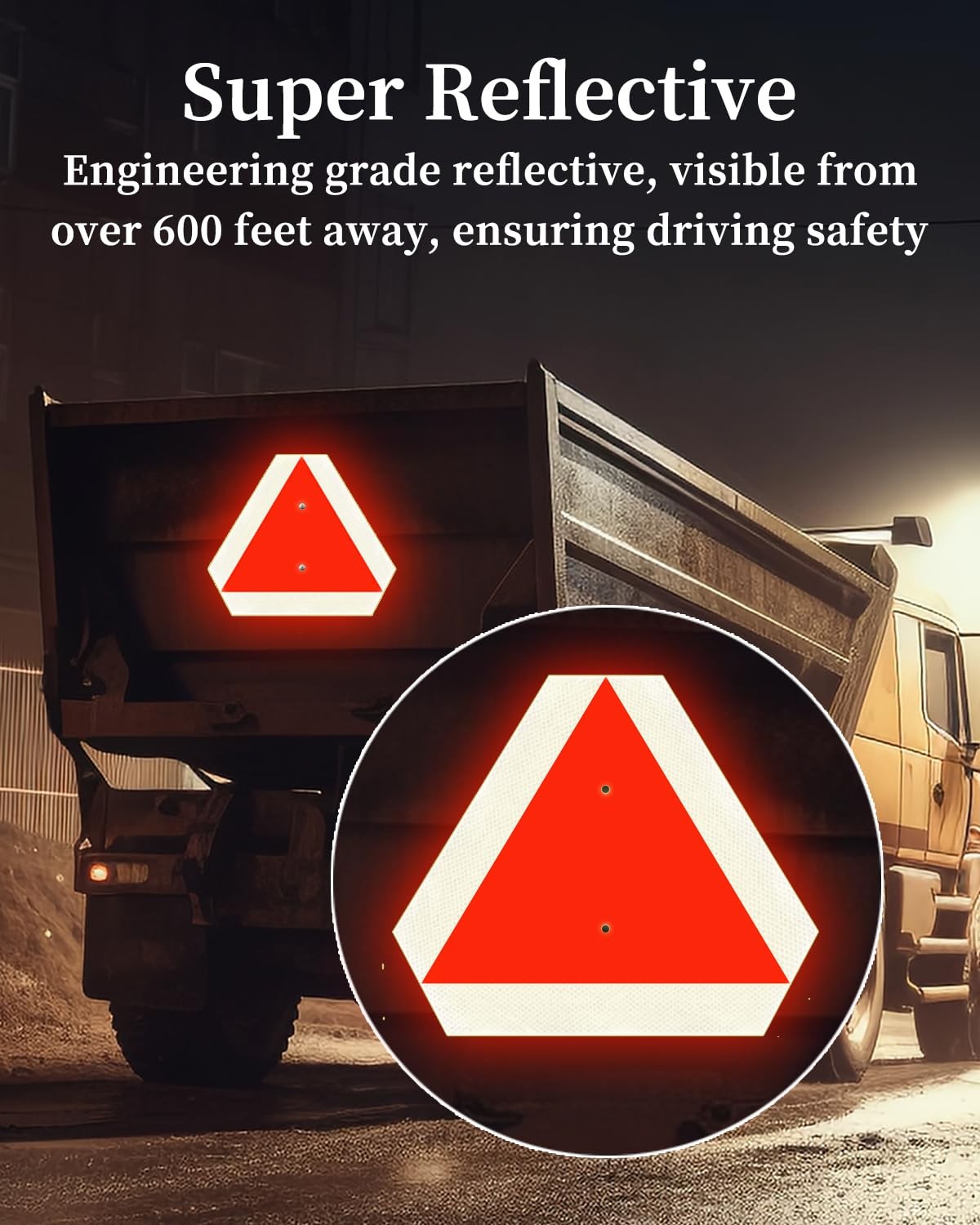 14×16 Inch Rust Free Aluminum Alow Moving Vehicle Triangle Sign for Tractor Golf
