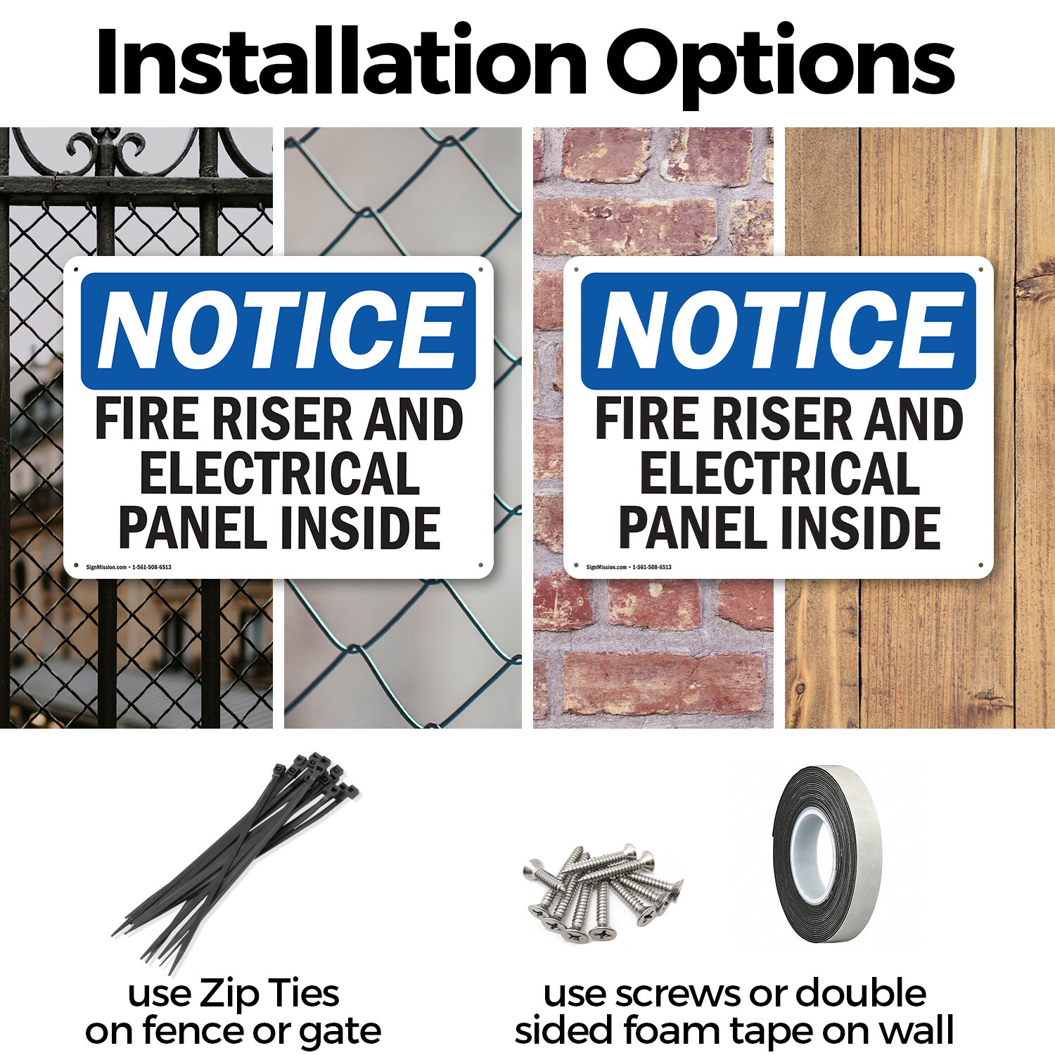 (2 Pack) Fire Riser And Electrical Panel Inside OSHA Notice Sign Decal Metal