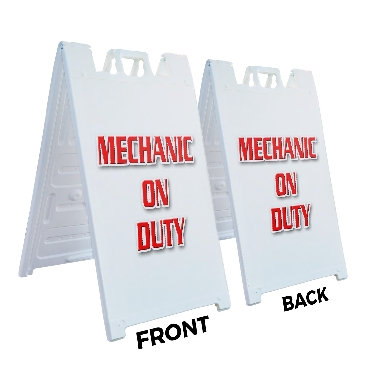 A-frame Sidewalk Mechanic On Duty 24&Prime; x 36&Prime; Double Sided A-Frame Sidewalk Sign