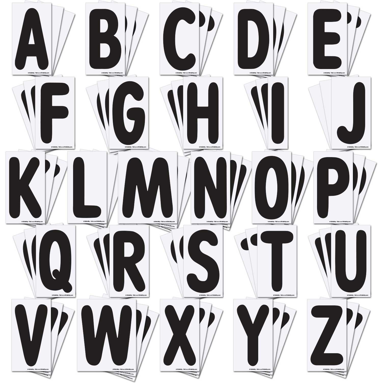 KitAbility 4&Prime; Replacement Letters for Message Board Signs 3 of Each Letter A-Z
