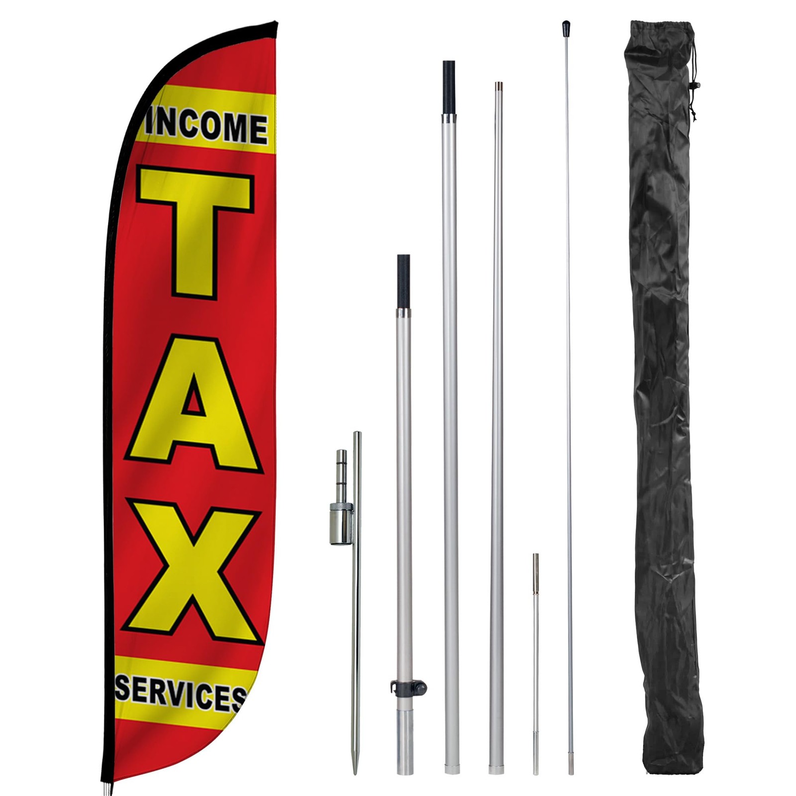 Feather Flag Pole Kit – 12 Feet Tall Advertising Flag Banner with Fiberglass …