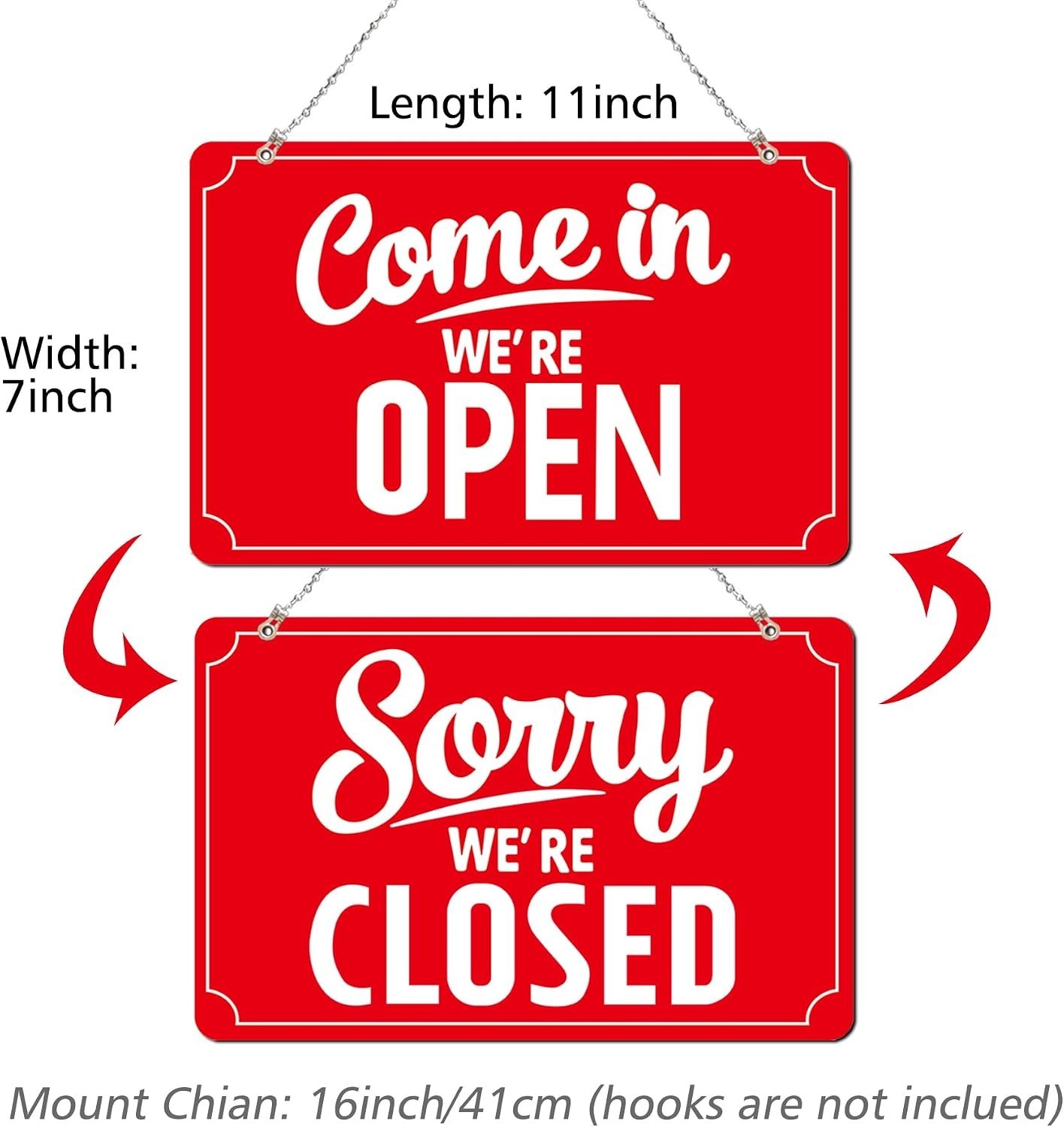 Durable Open/Closed Business Sign Set with Customizable Hours