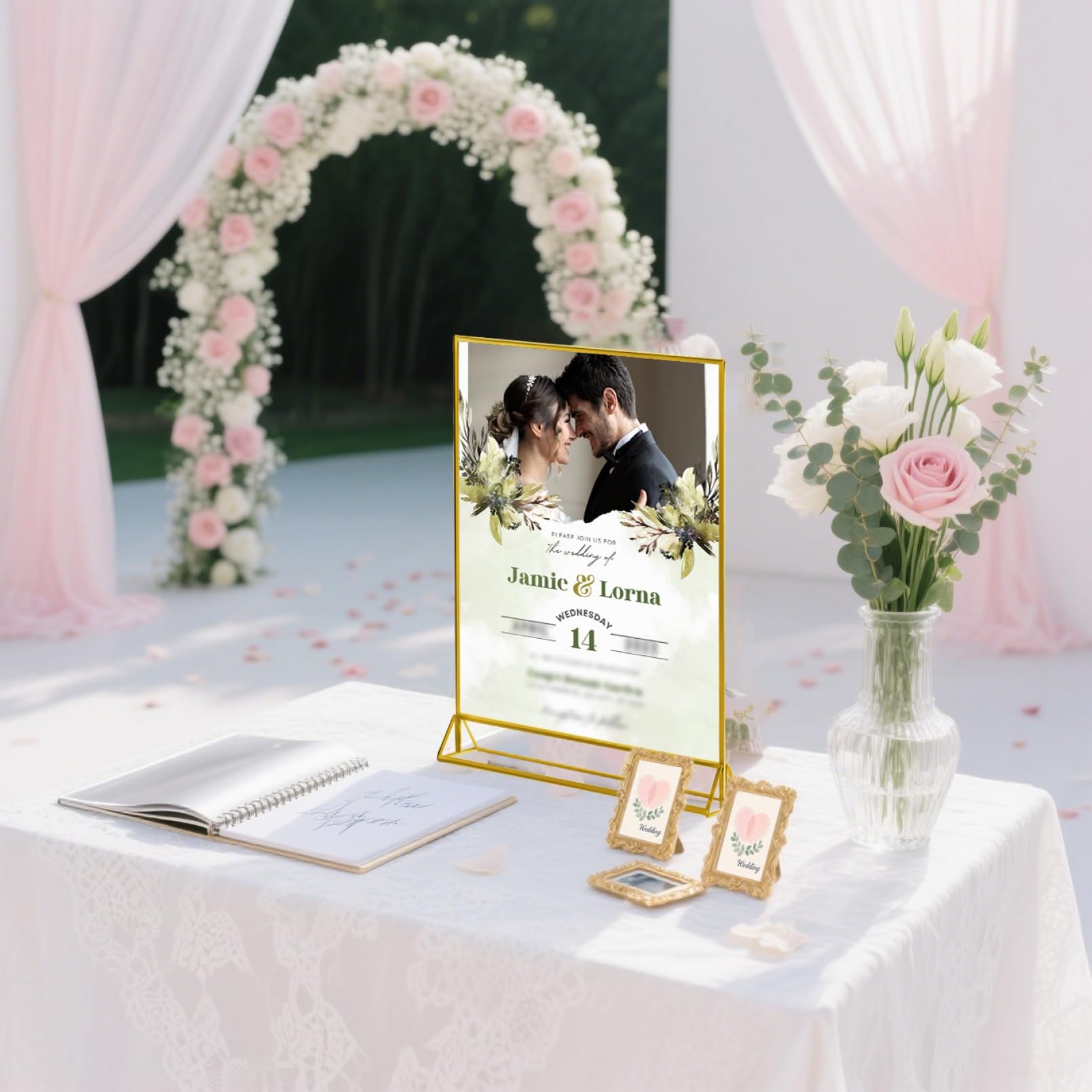 Loccmat Acrylic Sign Holder 8.5X11,Double Sided Gold 8.5×11 inches, clear