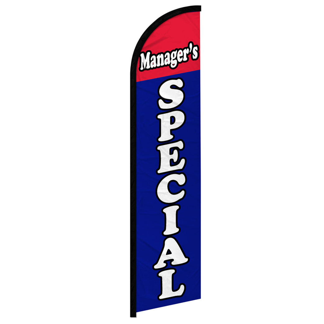 Restaurant Windless Swooper Full Curve Flag Specials We Deliver