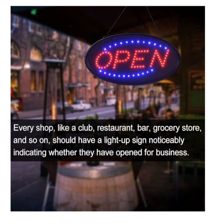 19&Prime;X 10&Prime; Large LED Open Sign wit Switch High Bright Visibility Business US Stock