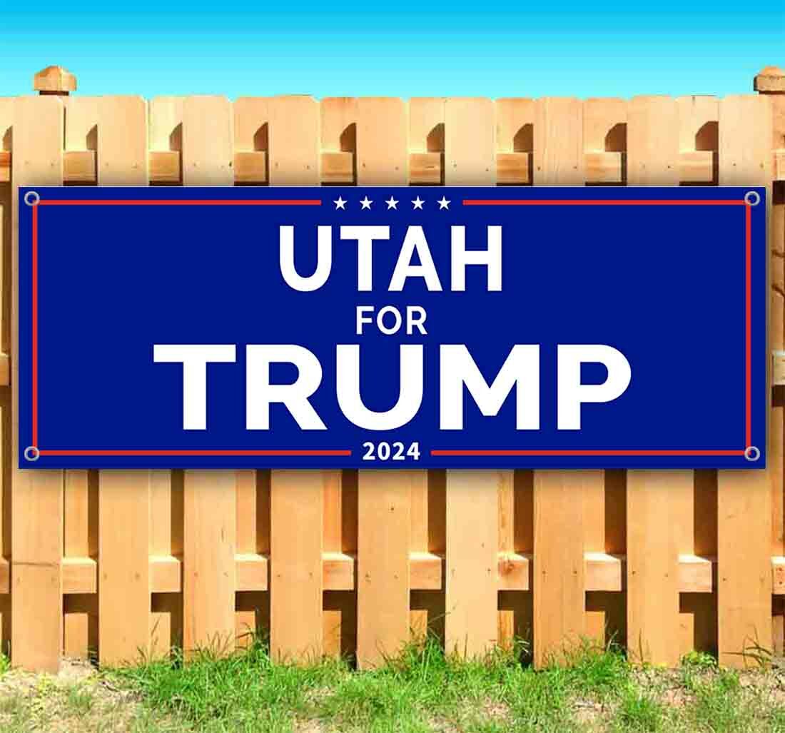 UTAH FOR TRUMP 2024 Advertising Vinyl Banner Flag Sign Many Sizes POLITICS