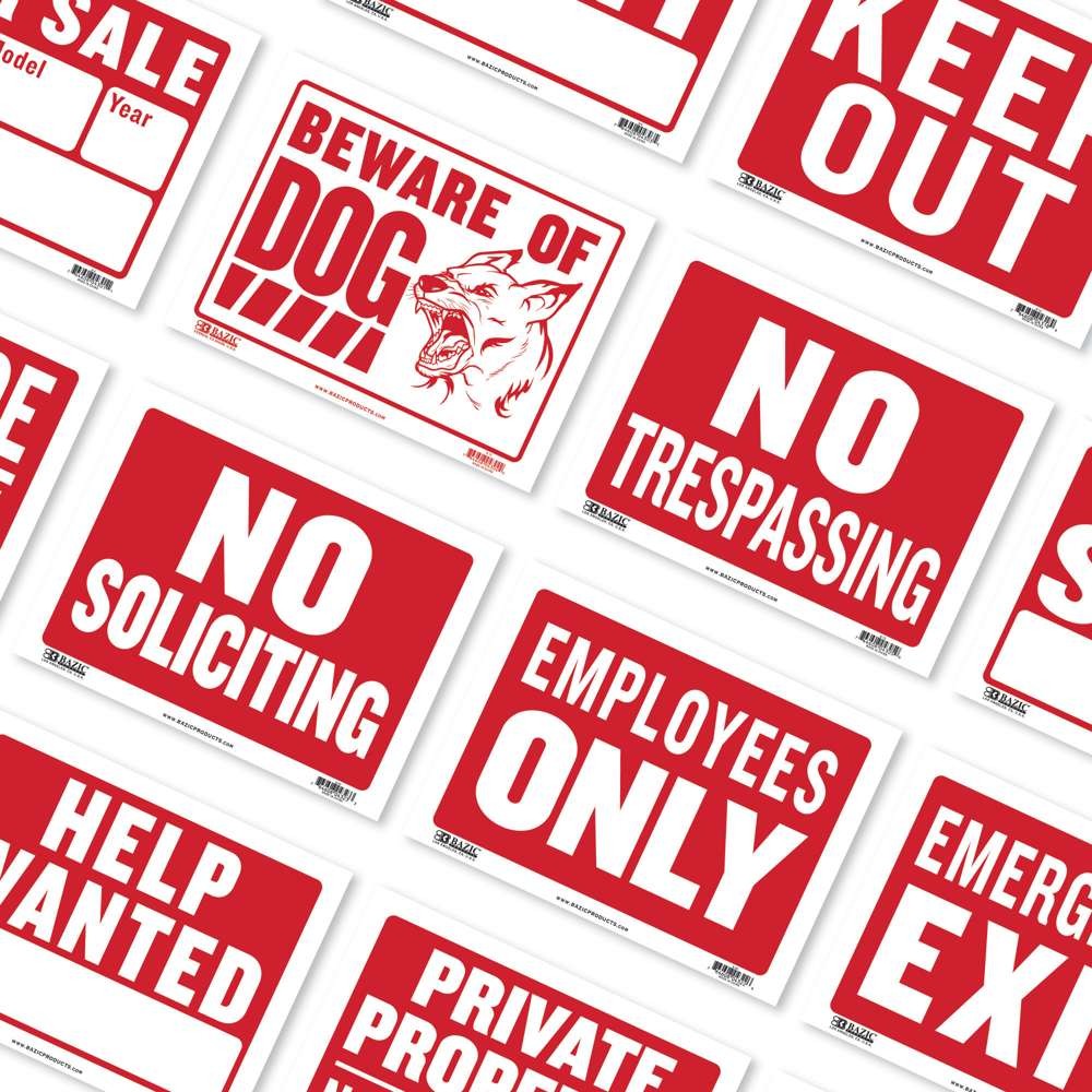 BAZIC 9&Prime; X 12&Prime; Emergency Exit Sign, pack of 24