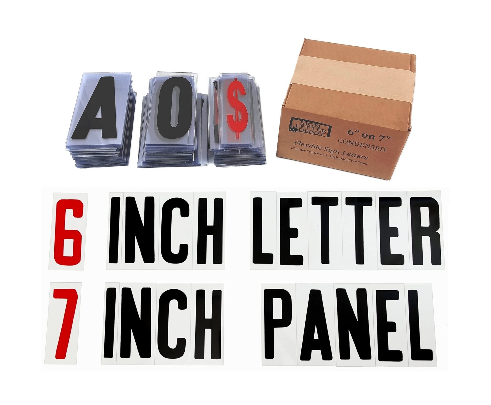 Changeable Outdoor Sign Letters 6” Portable Flex Letters 279 Count Helveti