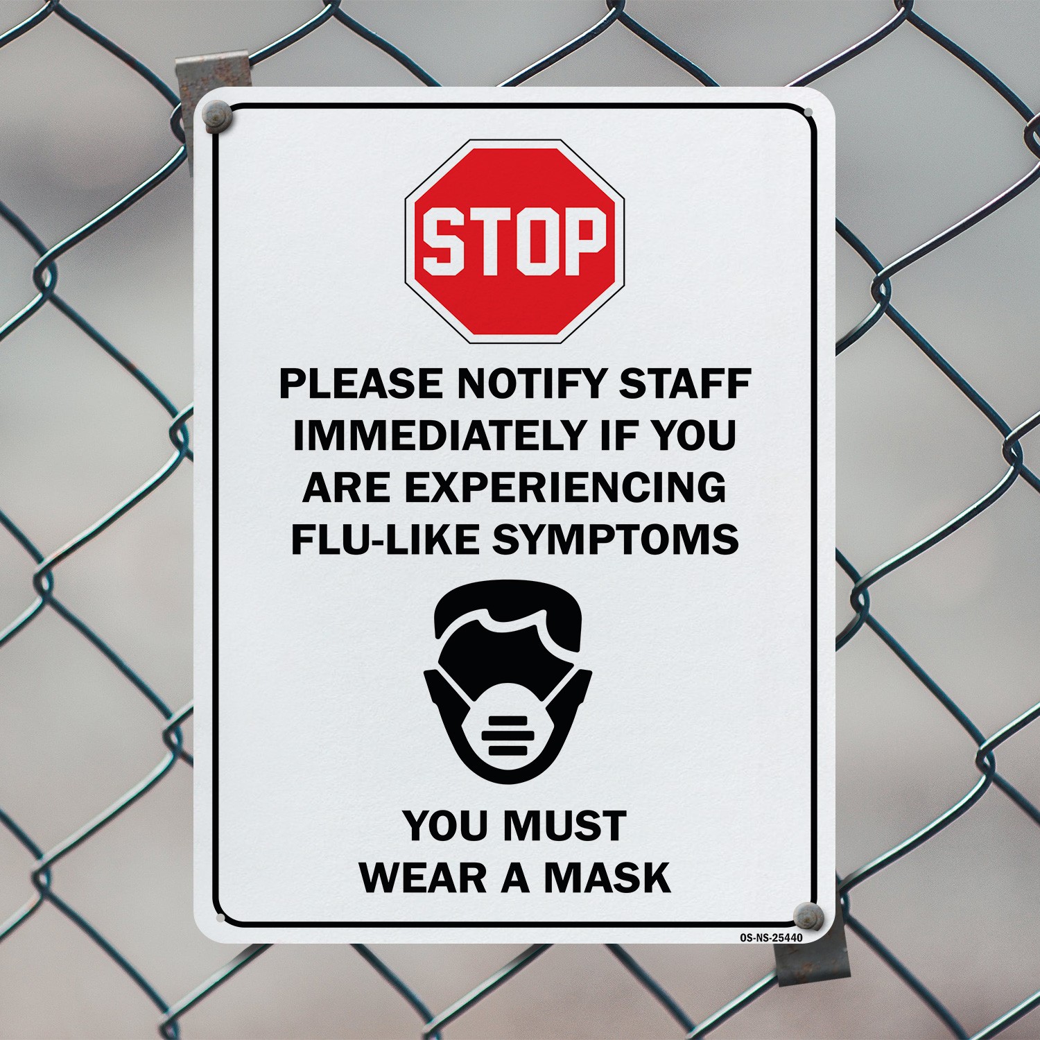 Stop Notify Staff If You Are Experiencing Flu-like Public Safety Sign 5/10 Pack