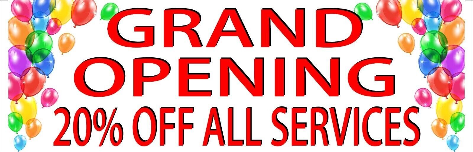 Grand opening 20% Off All Services Banner store opening sale indoor outdoor
