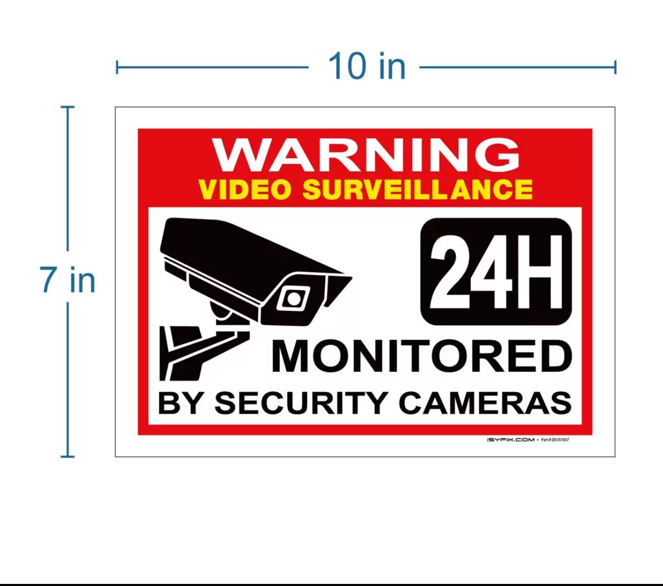 Smile You&rsquo;re on Camera Sign Video Surveillance Signs 10&Prime;x 7&Prime; UV Protected cctv