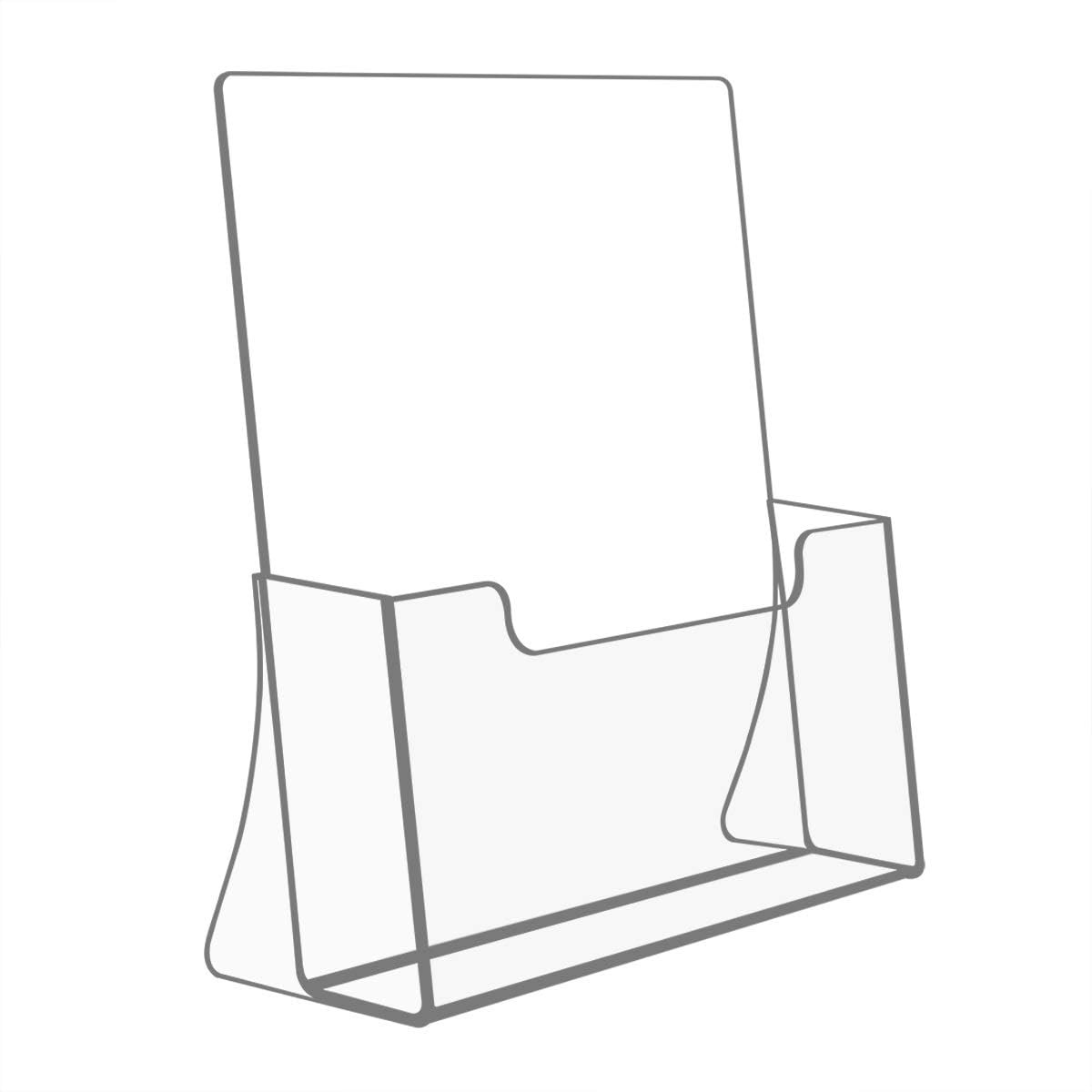 NIUBEE Acrylic Brochure Holder 8.5 x 11 inches 2 Pack, 8.5&Prime; x 11&Prime;, clear