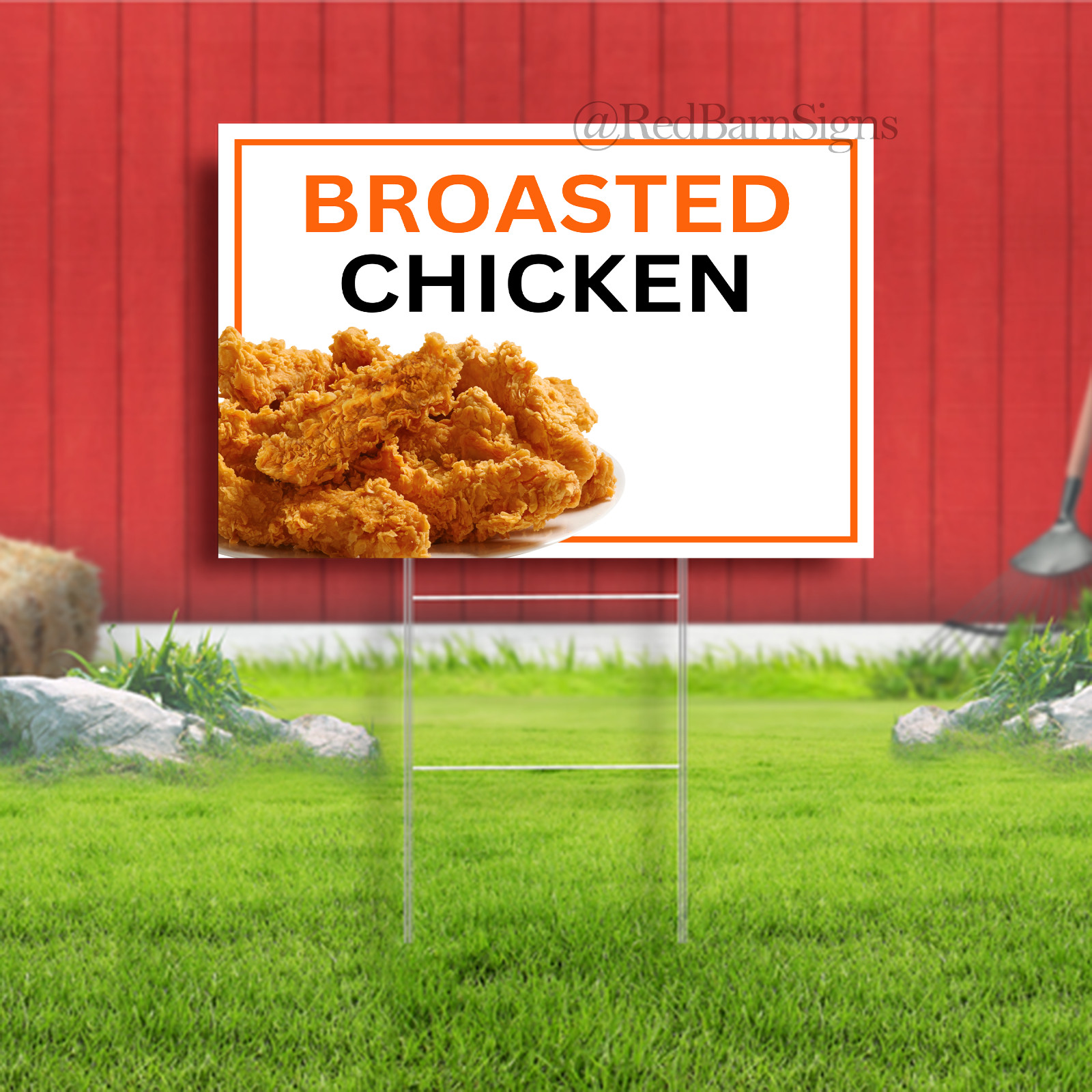 Broasted Chicken Indoor Outdoor Yard Sign