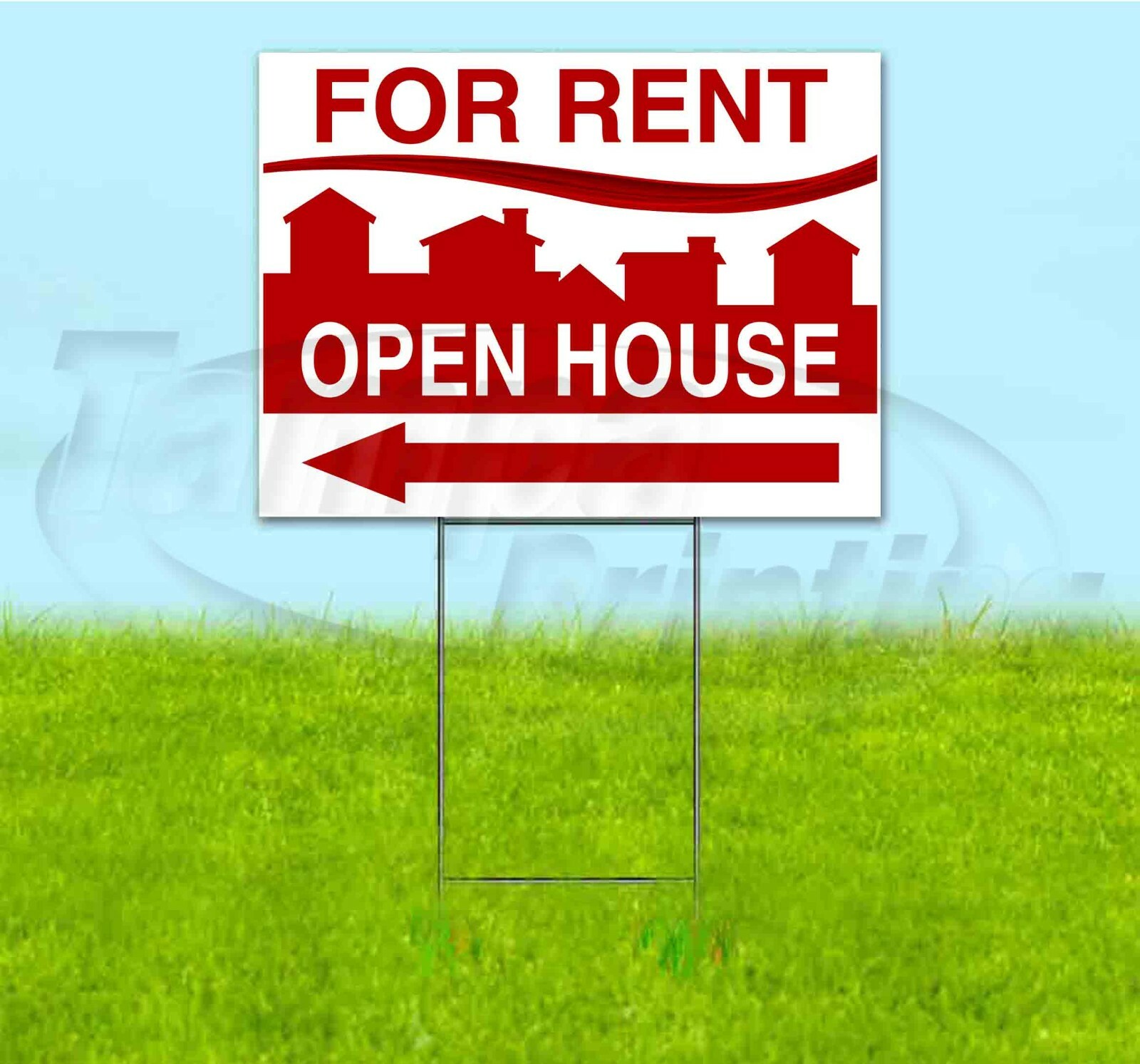 FOR SALE OPEN HOUSE ARROW 18×24 Yard Sign WITH STAKE Corrugated Bandit REALTY