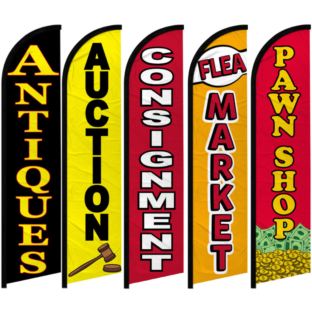 Thrift Windless Advertising Swooper Flag Pawn Consignment Flea Market
