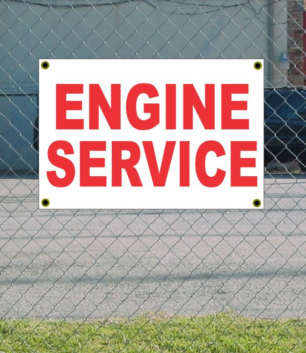 2×3 ENGINE SERVICE Red & White Banner Sign NEW Discount Size & Price FREE SHIP