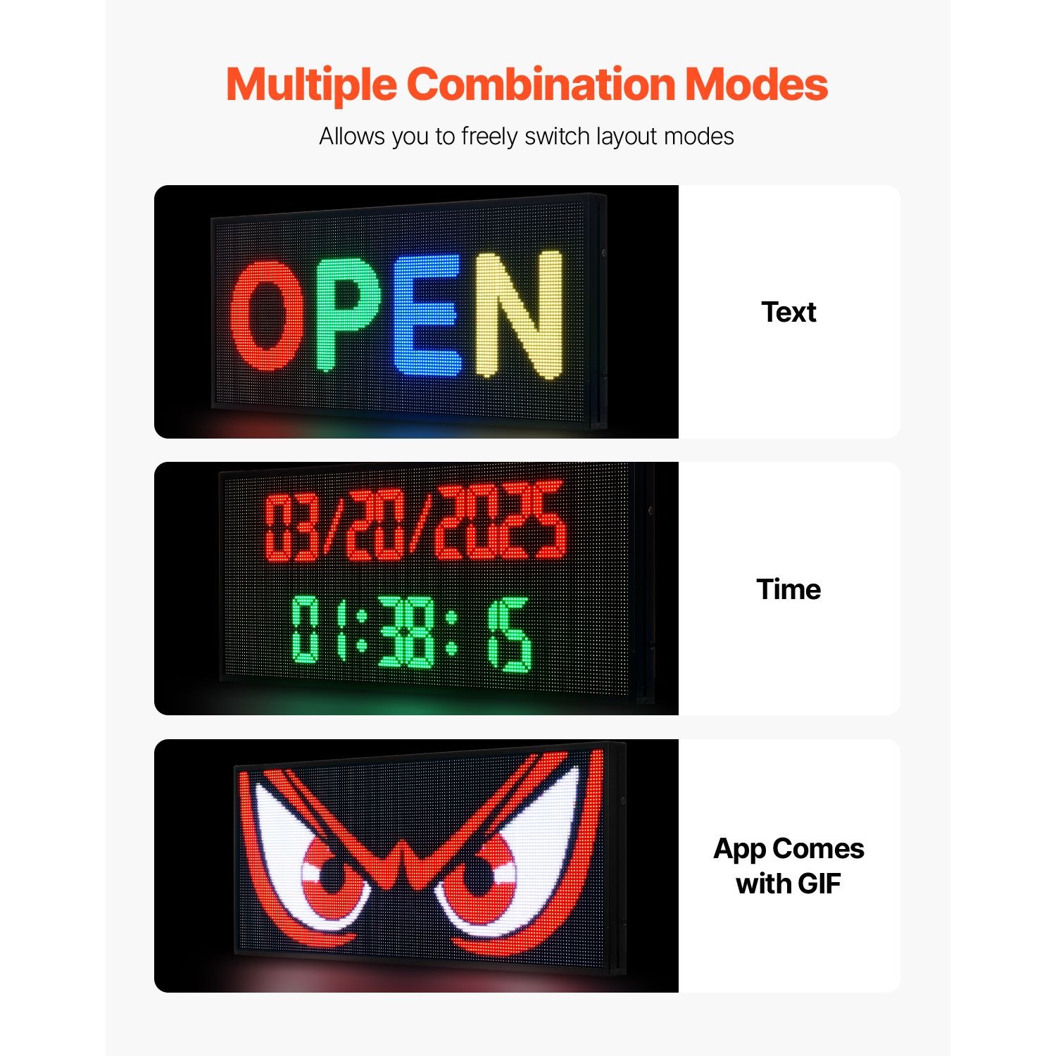 Aluminum-Framed LED Sign, IP65 Waterproof, Bluetooth APP