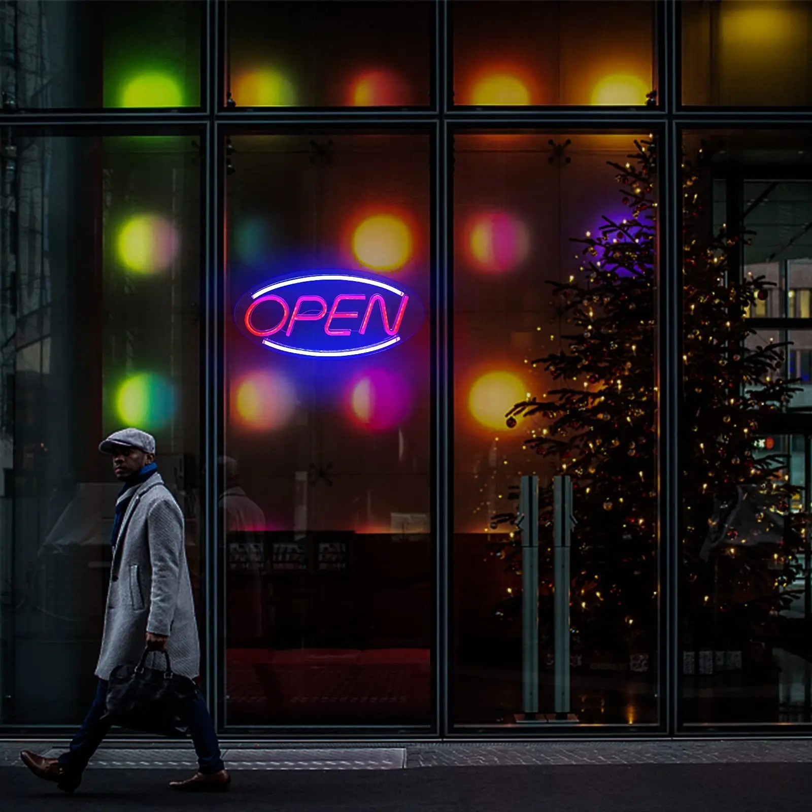 LED OPEN Neon Sign Light 45X22cm USB Powered for Shop Bar Business Window OZ