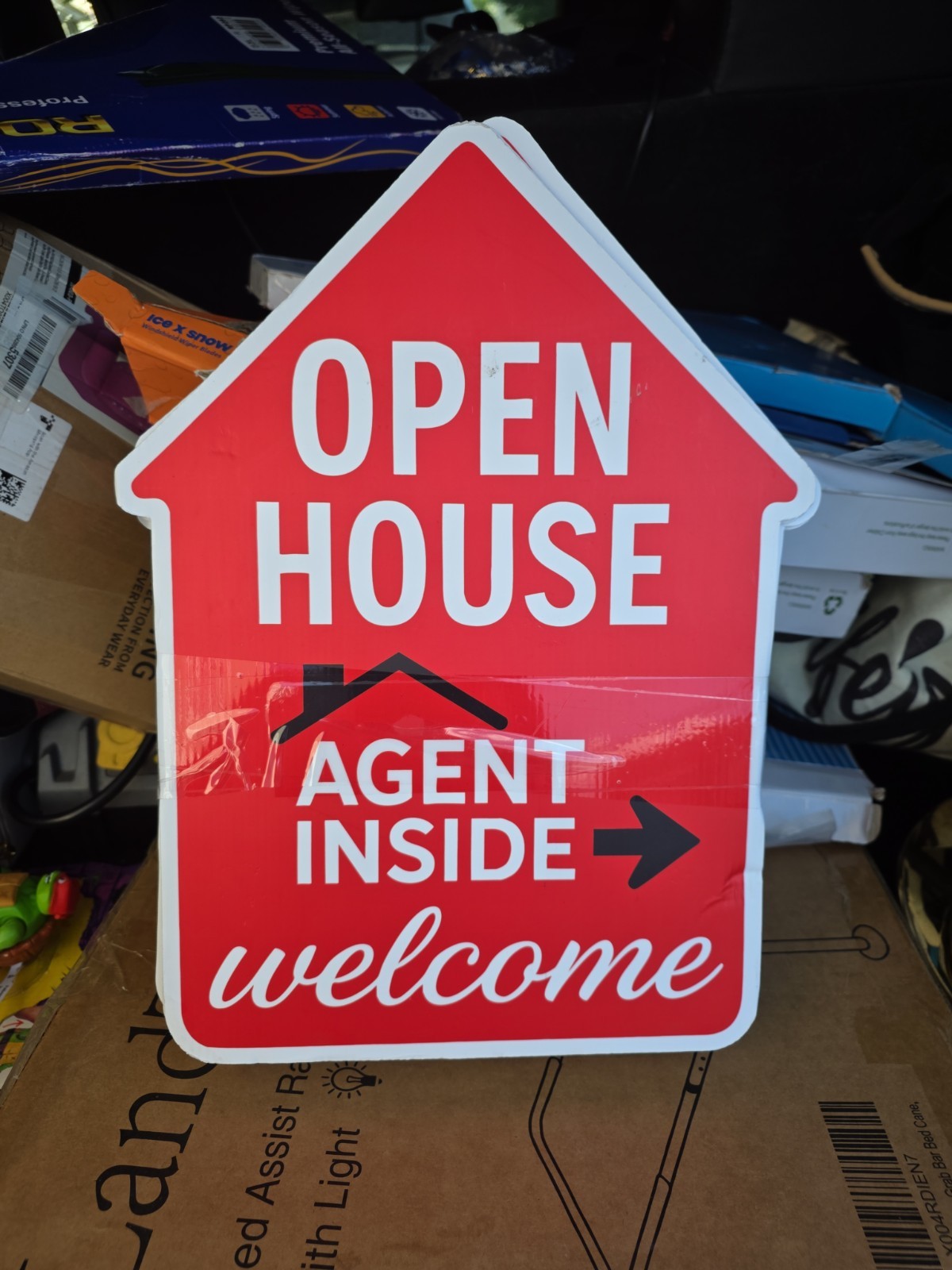 Open House Signs 6 Pack 16&Prime; x 12&Prime; Double-Sided Yard Signs With Metal Stakes New
