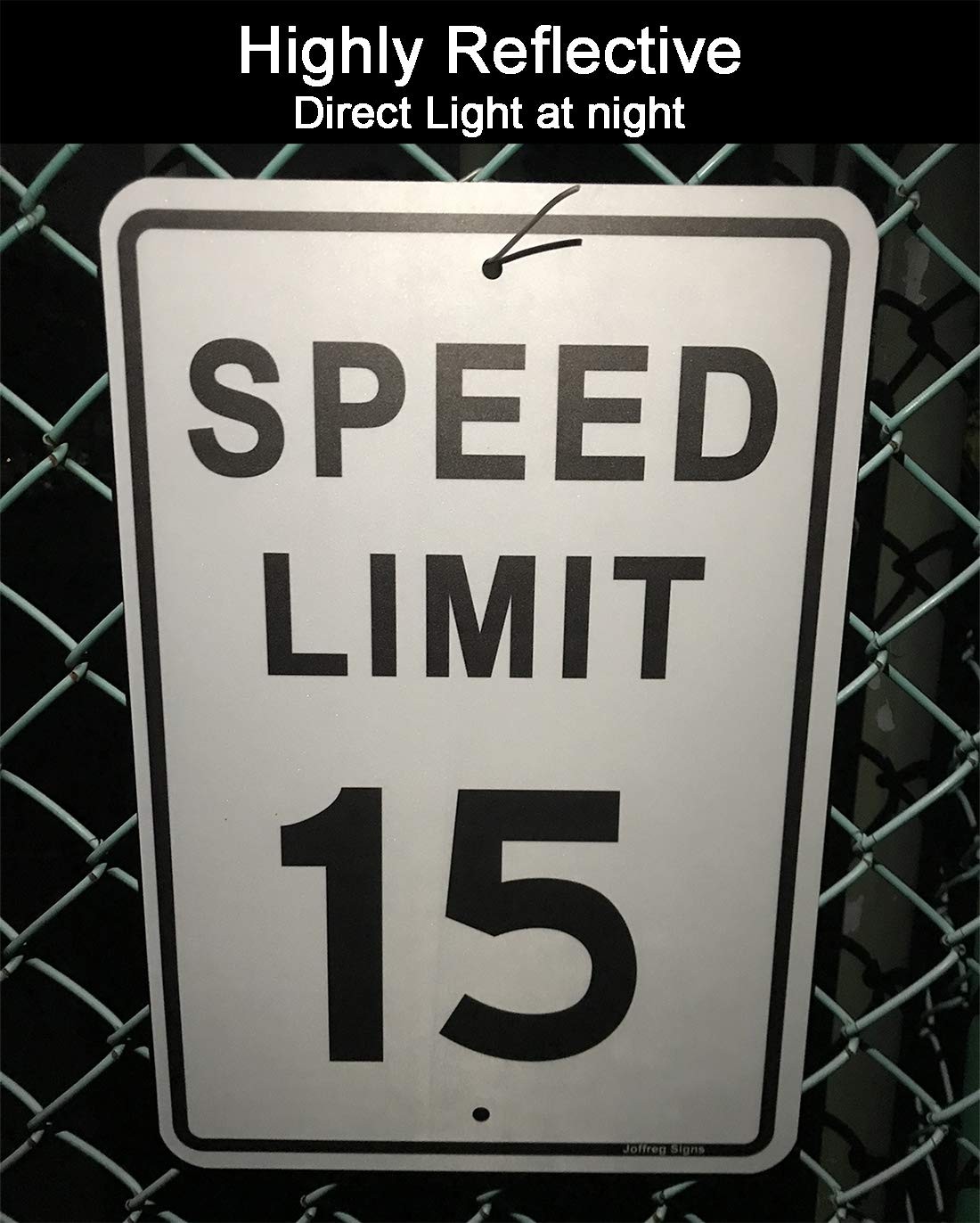 2 PCS 17×12 Inch Speed Limit 15 MPH Reflective Aluminum Alert Security Sign