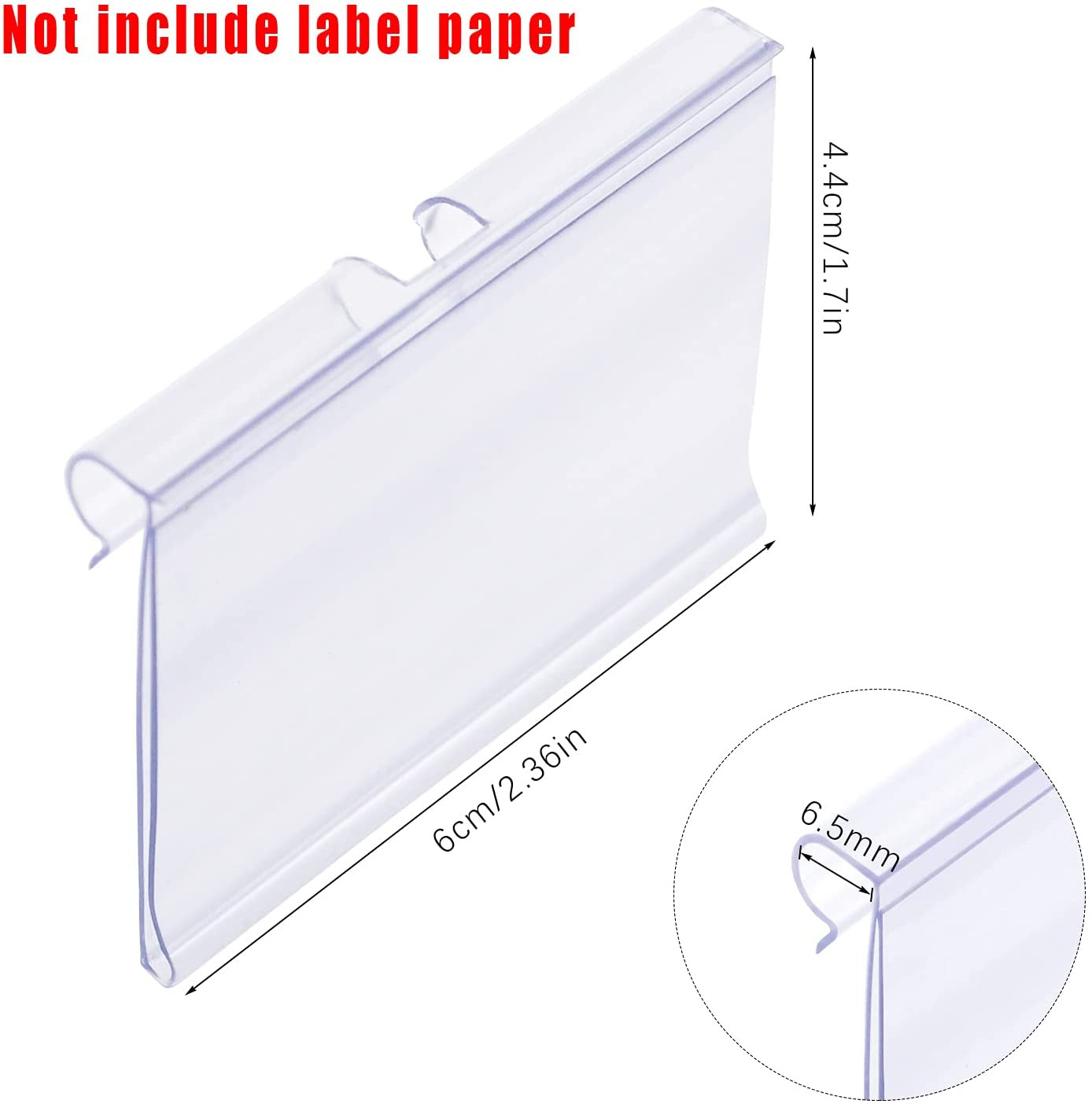 50 PCS Clear Plastic Label Holders For Wire Shelf Retail Price Label Basket NEW