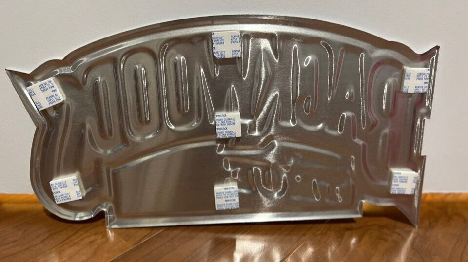 BACKWOODS Always True Window Wall White Red Black Metal Sign Size 17&Prime; x 9&Prime; NEW