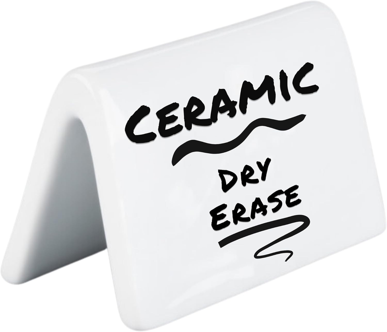 Double Sided Ceramic Dry Erase Table Tent Sign White 3-1/2&Prime;x2&Prime; Reusable Tabletop