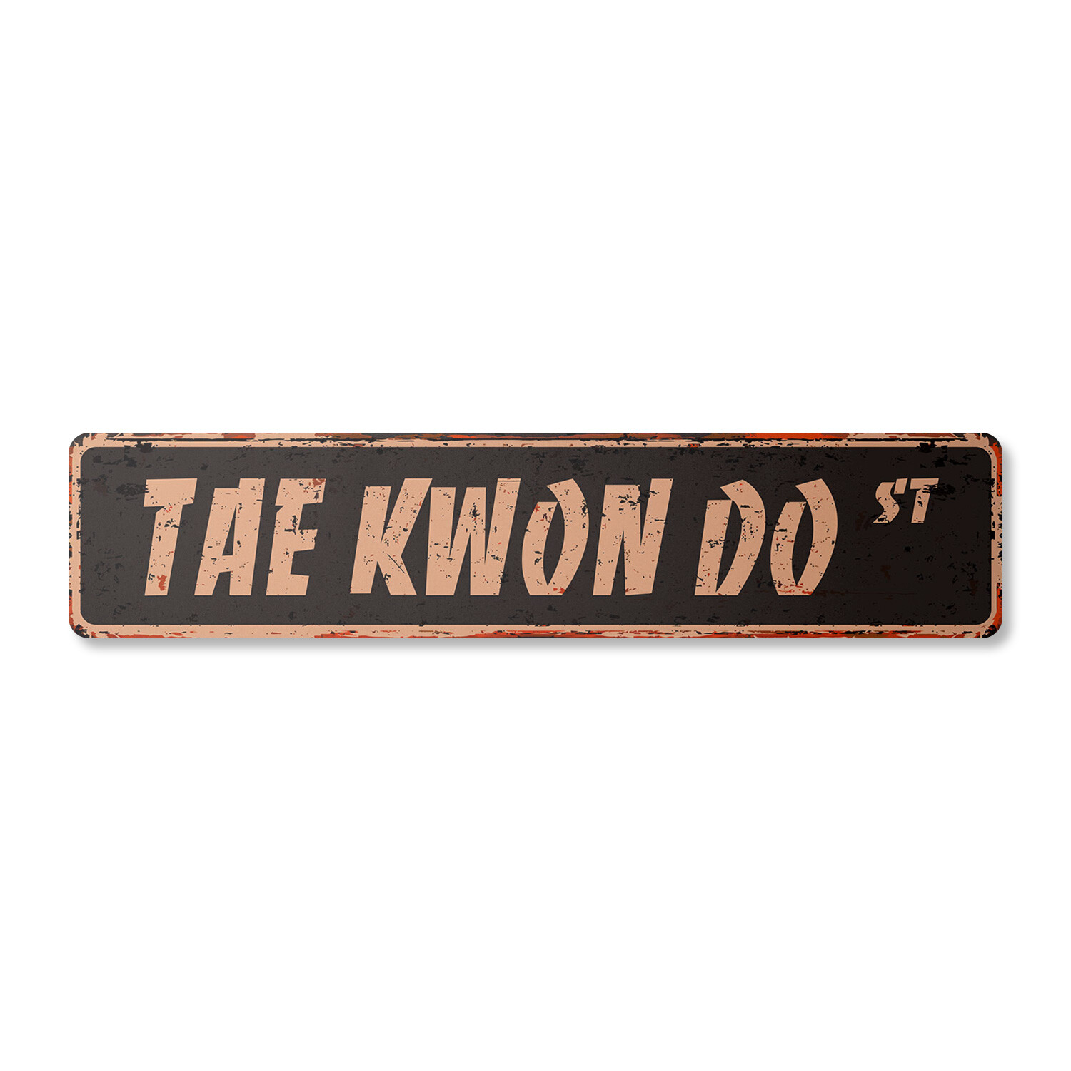 TAE KWON DO Vintage Street Sign karate martial arts instructor lessons