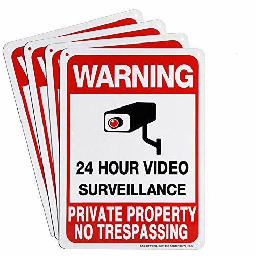 4-Pack Private Property No Trespassing Sign Video Surveillance Signs Outdoor