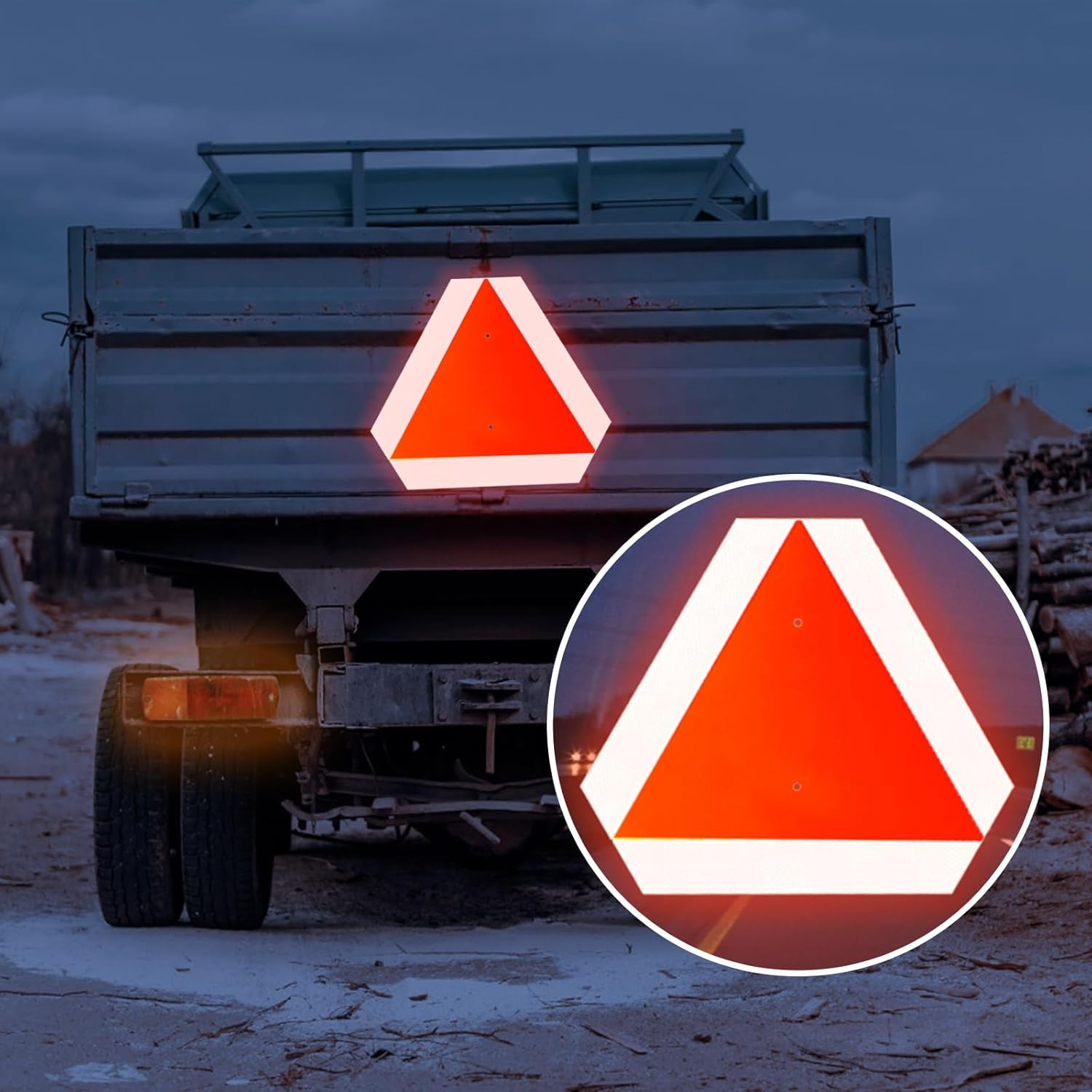 2 Pack Slow Moving Vehicle Sign, Aluminum Slow Moving Vehicle Triangle Signs, 14