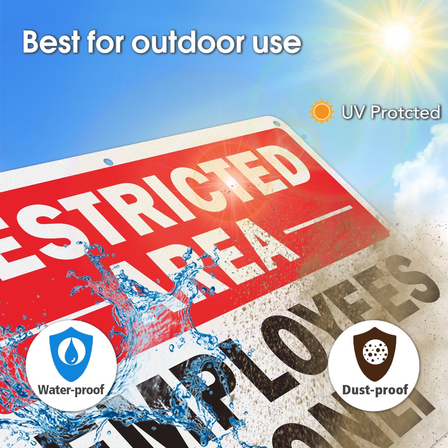 Employees Only Restricted Area Sign 14 x 10 Inch
