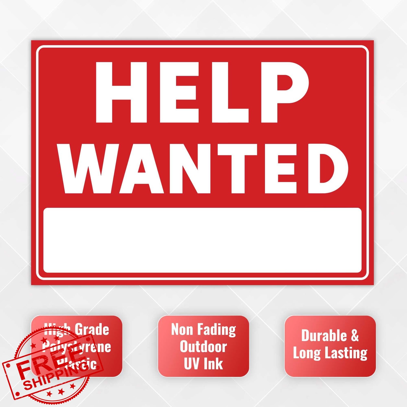 Venicor Help Wanted Sign 14×10 Inch 20 mil Plastic
