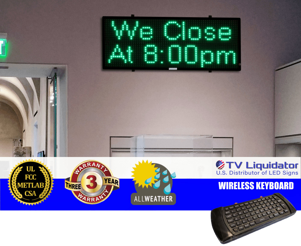 53&Prime; x 20&Prime; Outdoor Programmable LED Signs ~ UL, MET, CSA, FCC – TV Liquidator
