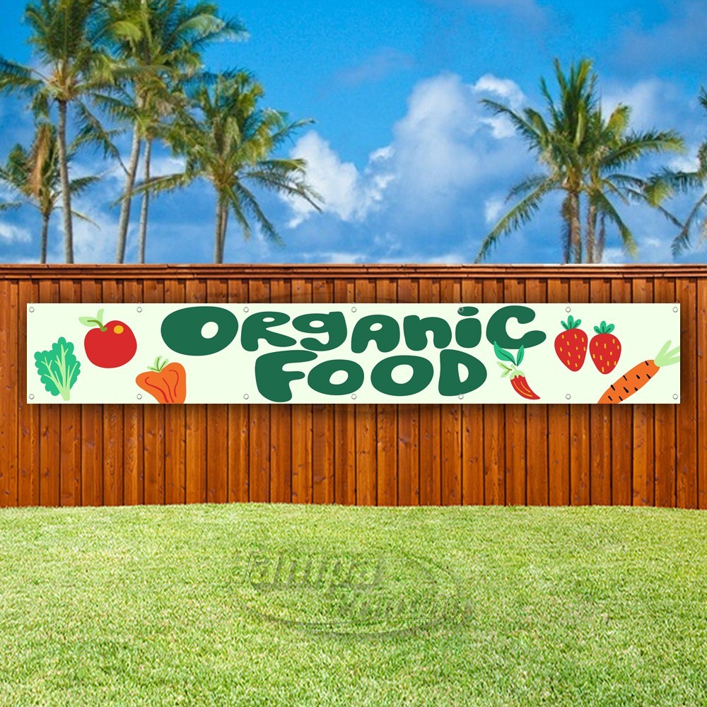 ORGANIC FOOD Advertising Market Restaurant Vinyl Banner Flag Sign USA XL02235
