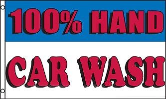 100% Hand Car Wash Polyester Flag Banner Sign