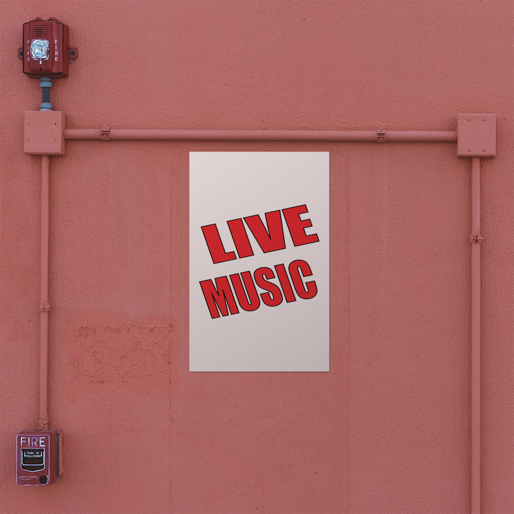 Door Decals Vertical Vinyl Stickers Multiple Sizes Live Music Promotion Business
