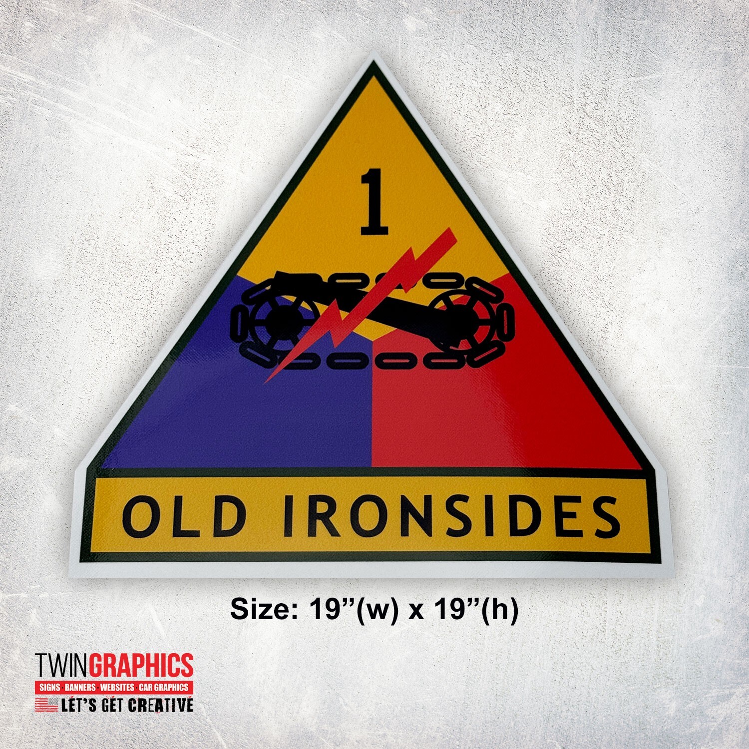 « OLD IRONSIDES » MILITARY INSIGNIA DECAL 2-PIECES 19&Prime; W x 19&Prime; H FREE SHIPPING